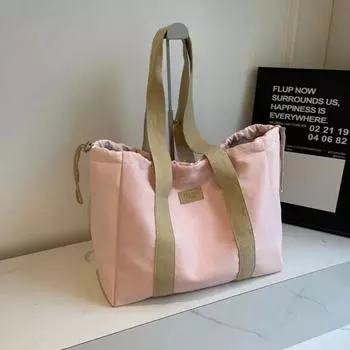 Большая вместительная нейлоновая сумка, универсальная повседневная сумка с замком на плече, мягкая и мягкая, маятниковая и модная, однотонная, высокого качества