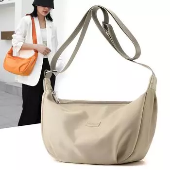 Большая вместительная нейлоновая сумка женская сумка через плечо однотонная сумка хобо синий