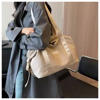 Большая вместительная нейлоновая тканевая большая сумка для фитнеса, дорожная дорожная сумка, дорожная сумка для багажа, сумка через плечо чёрный