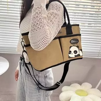 Большая вместительная однотонная холщовая сумка для женщин с принтом животных, повседневная сумка, универсальная сумка через плечо