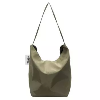 Большая вместительная однотонная нейлоновая сумка, универсальная модная сумка через плечо, мягкая, простая сумка-тоут для поездок на работу чёрный