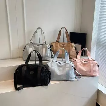 Большая вместительная однотонная ПУ дорожная сумка на молнии универсальная повседневная сумка через плечо милая мягкая модная дорожная сумка хаки