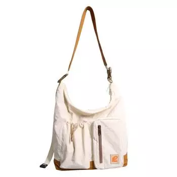 Большая вместительная однотонная сумка через плечо Commuter Crossbody Bag бежевый