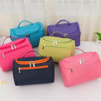 Большая вместительная ослепительная косметичка, дорожная мужская переносная косметичка, водонепроницаемая нейлоновая сумка для хранения синий