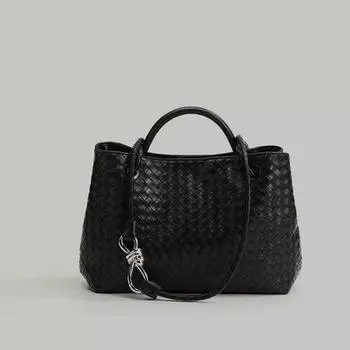 Большая вместительная плетеная сумка Niche Design Western Commuter сумка через плечо Fashion All-in-one Tote Bag чёрный