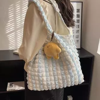 Большая вместительная плиссированная сумка Cloud Puff, женская сумка через плечо, сумка для подмышек, ручная холщовая сумка для покупок