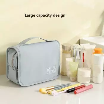 Большая вместительная подвесная косметичка, водонепроницаемая женская косметичка, косметичка для ванной комнаты чёрный