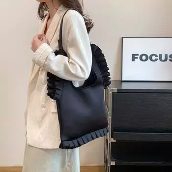 Большая вместительная популярная сумка через плечо 2024 года, новая весенняя сумка-мессенджер с бантом, модная простая женская сумка жёлтый