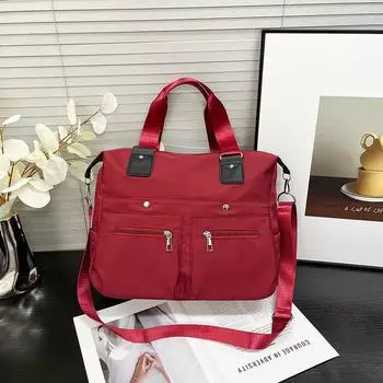 Большая вместительная повседневная сумка, легкая, устойчивая к брызгам нейлоновая сумка, модная женская сумка для поездок на работу, женская трендовая сумка чёрный