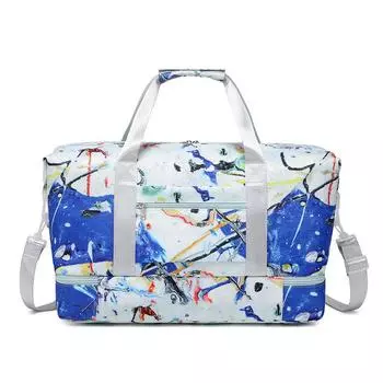 Большая вместительная повседневная сумка с принтом на короткие расстояния для деловых поездок, сумка на одно плечо с диагональной перекладиной для хранения багажа, дорожная сумка 46*24*30cm