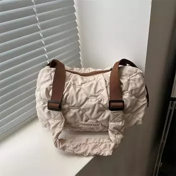 Большая вместительная повседневная сумка женская модная сумка с вышивкой ромбом универсальная сумка-мессенджер оранжевый