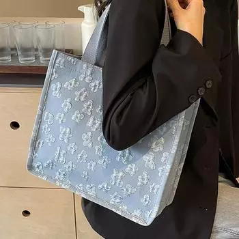 Большая вместительная пригородная сумка-тоут, модная холщовая сумка, сумка через плечо для колледжа, сумка для девочек One Size хаки