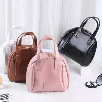 Большая вместительная ПУ переносная косметичка с металлической молнией косметичка дорожная сумка для ухода за телом коричневый