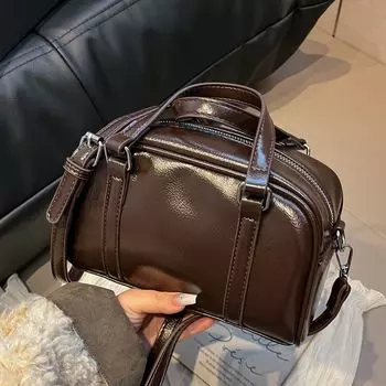 Большая вместительная ретро-сумка Boston, женская сумка Super Fire, повседневная сумка через плечо премиум-класса красный