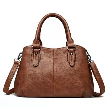 Большая вместительная ретро женская сумка в европейском и американском стиле, однотонная простая женская сумка через плечо, сумка через плечо для матери