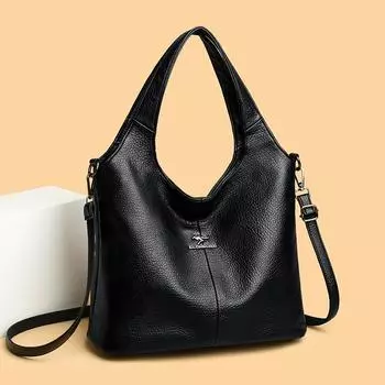 Большая вместительная роскошная дизайнерская сумка-мешок из высококачественной мягкой кожи через плечо