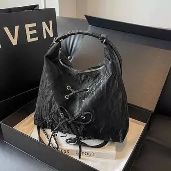 Большая вместительная серебристая сумка женская новинка 2024 года летняя сумка на одно плечо подмышку премиум-класса рюкзак для поездок на работу сумка-тоут бежевый