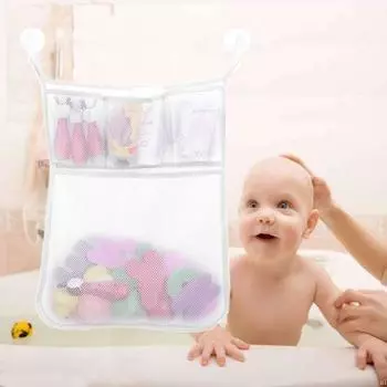 Большая вместительная сетчатая сумка для ванной комнаты, практичный дренаж, детские игрушки, товары для дома, 1 комплект, для поддержания чистоты