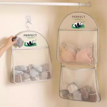 Большая вместительная сетчатая сумка для хранения, многоразовая сетчатая сумка для хранения овощей, нижнего белья, носков, кухонная подвесная сетчатая сумка S