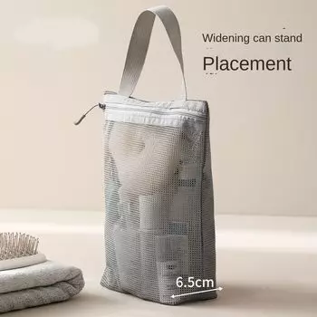 Большая вместительная сетчатая сумка для туалетных принадлежностей, дышащая сумка для стирки, переносная сумка для хранения туалетных принадлежностей на открытом воздухе розовый