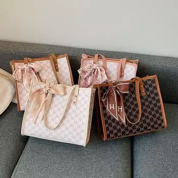 Большая вместительная шелковая сумка-шарф, новая модная сумка через плечо, интернет-сумка-тоут со знаменитостями, сумка-мешок с текстурой, сумка под мышкой, женская сумка белый