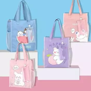 Большая вместительная школьная сумка-тоут для учебных принадлежностей, сумка для файлов, многофункциональная учебная сумка для школы, офиса