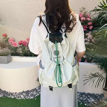 Большая вместительная школьная сумка женская сумка ins2024 летняя новая универсальная сумка для отдыха рюкзак косметичка на выход светло-зеленый