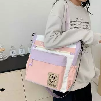 Большая вместительная студенческая сумка Calsses, портативная сумка через плечо, женская сумка через плечо чёрный