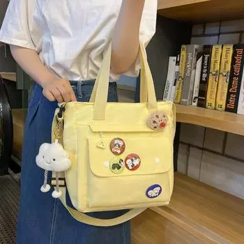 Большая вместительная студенческая сумка на плечо, женская сумка-тоут для пригородных поездок, сумка через плечо чёрный