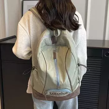 Большая вместительная сумка 2024 года, новый нейлоновый рюкзак высокого класса для женщин, студентов старших классов, школьный рюкзак, повседневный рюкзак зелёный