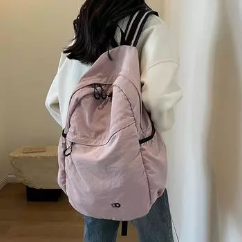 Большая вместительная сумка 2024 новый повседневный универсальный рюкзак женский студенческий школьный рюкзак текстура дорожный рюкзак чёрный