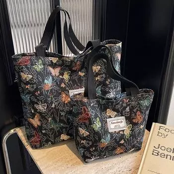 Большая вместительная сумка-бабочка из холста, сумка для дальних поездок, женская модная сумка через плечо для мамочек