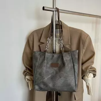 Большая вместительная сумка через плечо для женщин 2025 года, модная сумка-тоут в стиле ретро, иностранная ленивая сумка через плечо для женщин