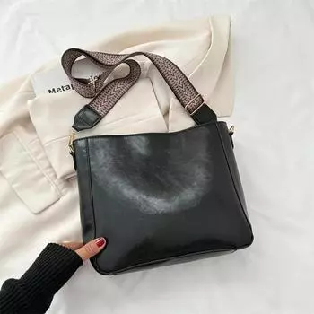 Большая вместительная сумка через плечо для женщин, универсальная широкая сумка на плечо, сумка-ведро в стиле ретро, дорожная сумка, новая