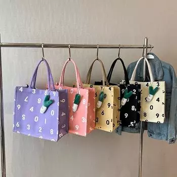 Большая вместительная сумка через плечо, модная сумка для мамы, студенческая холщовая сумка