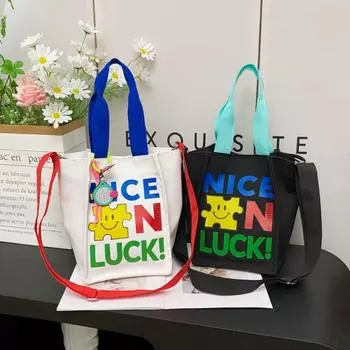 Большая вместительная сумка через плечо, милая сумочка, повседневная большая сумка для девочек