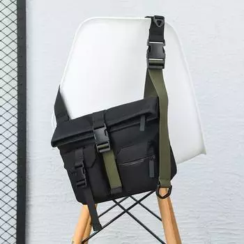 Большая вместительная сумка через плечо мужская сумка через плечо спортивная сумка-мессенджер чёрный