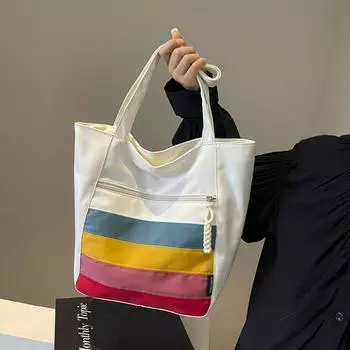 Большая вместительная сумка через плечо, женская сумка-тоут в цветном стиле хаки