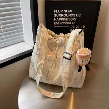 Большая вместительная сумка через плечо женская легкая сумка-тоут сумка через плечо для поездок на работу чёрный