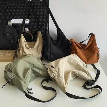 Большая вместительная сумка через плечо женская нейлоновая сумка через плечо стильные повседневные сумки через плечо для шопинга на работе повседневное использование кошелек-тоут белый