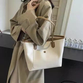 Большая вместительная сумка через плечо для женщин, сумка через плечо для поездок на работу коричневый