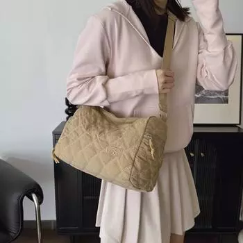 Большая вместительная сумка через плечо, женская сумка-тоут, однотонная дорожная сумка бежевый