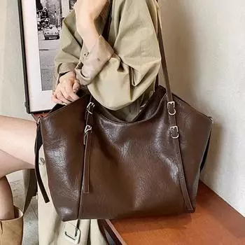 Большая вместительная сумка через плечо из мягкой кожи PU для женщин, женские сумки высокого качества, роскошный дизайнерский дикий