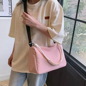 Большая вместительная сумка через плечо 2024 года, летняя новая повседневная легкая сумка-подушка для девочек и студентов, многоцветная универсальная тканевая сумка