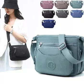 Большая вместительная сумка через плечо, женская легкая многослойная сумка через плечо, сумка для мам среднего возраста фиолетовый