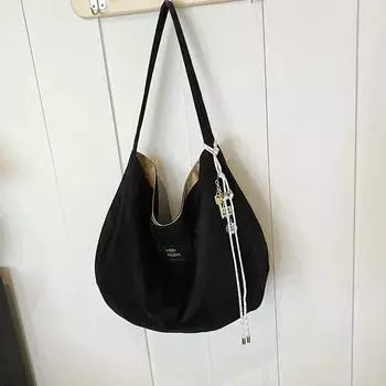 Большая вместительная сумка через плечо из прочного нейлона, универсальная простая молодежная сумка через плечо, высококачественная популярная мягкая сумка для поездок на работу