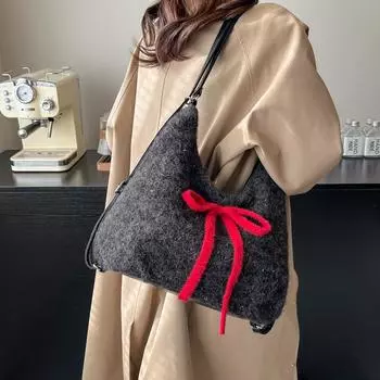 Большая вместительная сумка через плечо женская сумка-тоут с бантом сумка через плечо красный