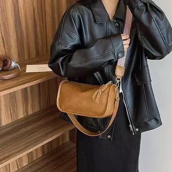 Большая вместительная сумка через плечо, женственная, осенняя, новый стиль, простая и элегантная, универсальная сумка-тоут с карманом через плечо