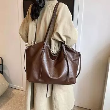 Большая вместительная сумка через плечо осень/зима ретро новая модная студенческая университетская сумка для занятий большая вместительная сумка