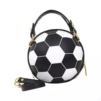 Большая вместительная сумка через плечо в форме футбольного мяча, сумка-мессенджер, круглая сумка-кошелек из искусственной кожи на плечо белый
